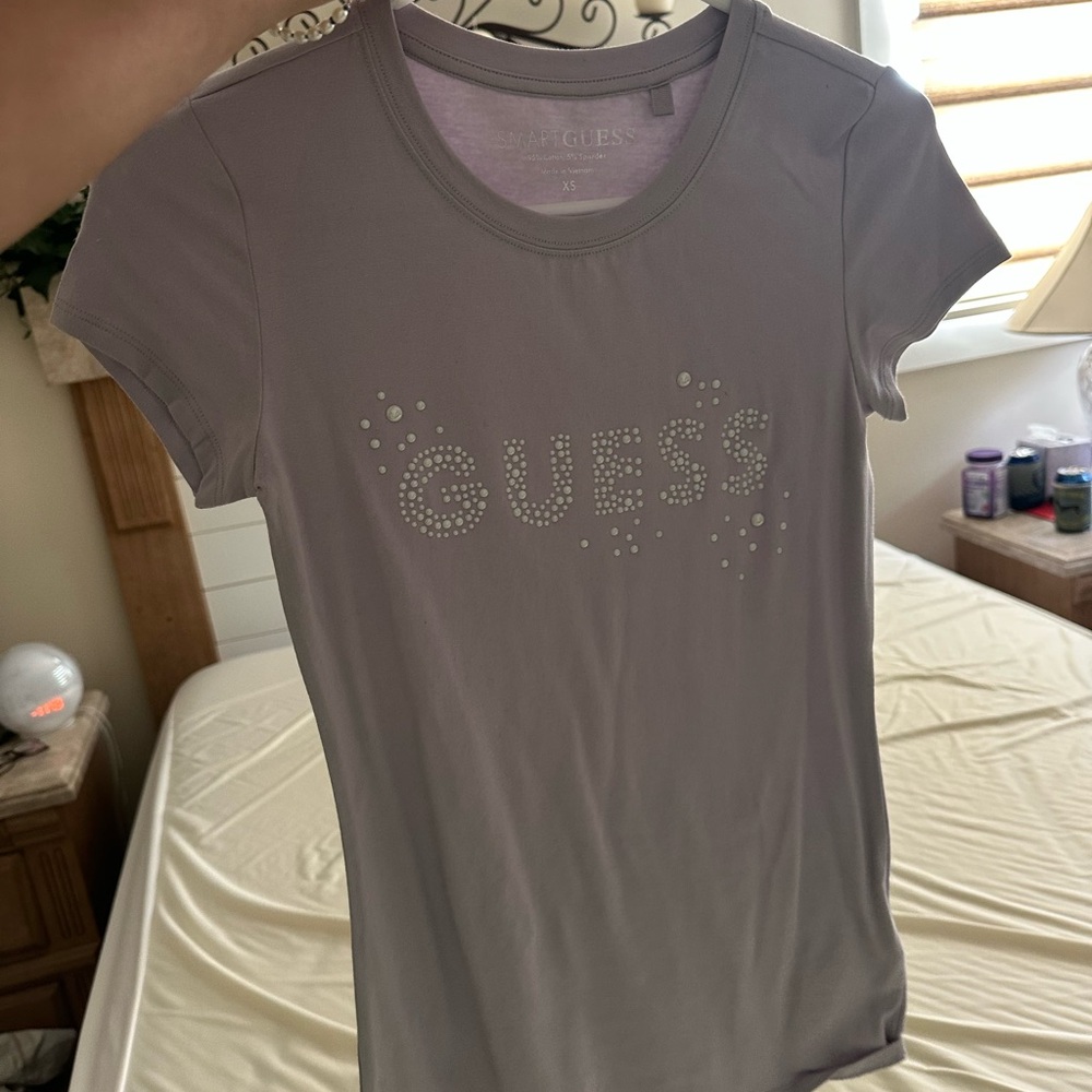 Guess pearl light  Purple Fitted T-Shirt